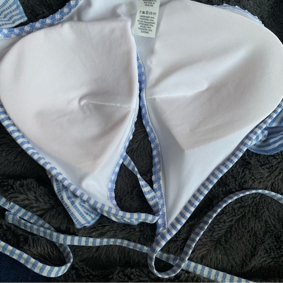 Aerie Seersucker Ruffle Wrap Bikini Top - Picture 4 of 7